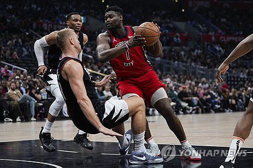 뉴올리언스의 자이언 윌리엄슨(등번호 1번)[AP=연합뉴스]