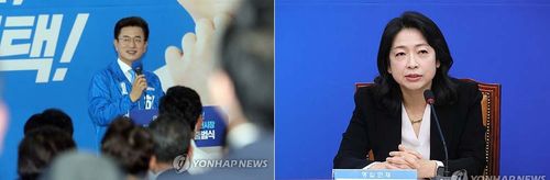 허태정(사진 왼쪽) 전 대전시장과 황정아 천문연 연구원[연합뉴스 자료사진]