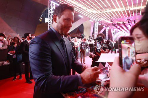 한국 팬들 만난 크리스 프랫[연합뉴스 자료사진]