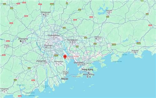 리신사대교 위치(빨간 점)[구글 지도 캡처. 재판매 및 DB 금지]