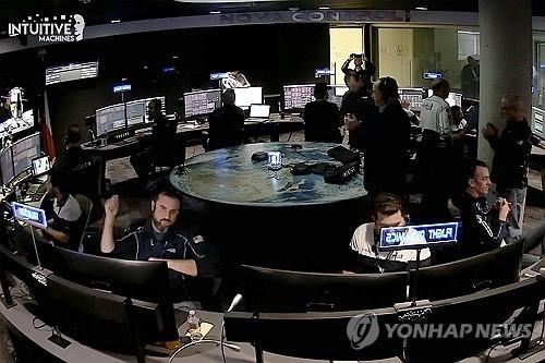인튜이티브 머신스 관제센터 모습[인튜이티브 머신스(Intuitive Machines)/AP=연합뉴스. 재판매 및 DB 금지]