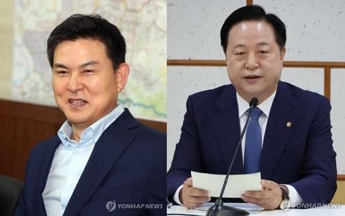 왼쪽부터 양산을 국민의힘 김태호 의원, 민주당 김두관 의원[연합뉴스 자료사진]