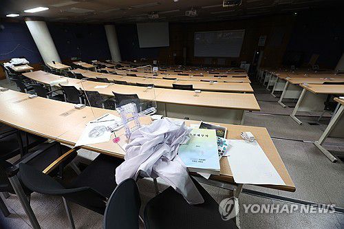 의대생 없는 의대 강의실(대구=연합뉴스) 윤관식 기자