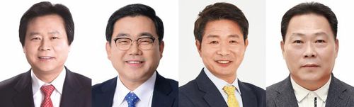 왼쪽부터 강기윤·허성무·여영국·배종천 창원성산 총선후보[선관위 제공. 재판매 및 DB 금지]