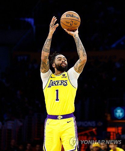 LA 레이커스의 디앤젤로 러셀[게티이미지/AFP=연합뉴스]