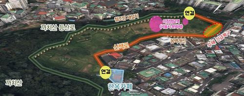 동작구 이정영 묘역 명품 둘레길 위치도[동작구 제공. 재판매 및 DB 금지]