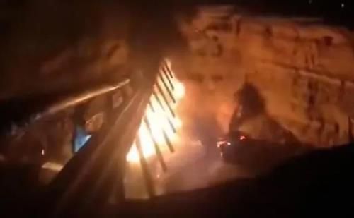 중국 광둥성 고속도로 침하 사고 현장[중국 SNS 캡처. 재판매 및 DB 금지]