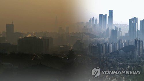 고농도 먼지에 황사까지(CG)[연합뉴스TV 제공]