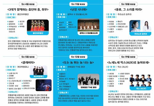 서울놀이마당 상설공연 일정[송파구 제공. 재판매 및 DB 금지]