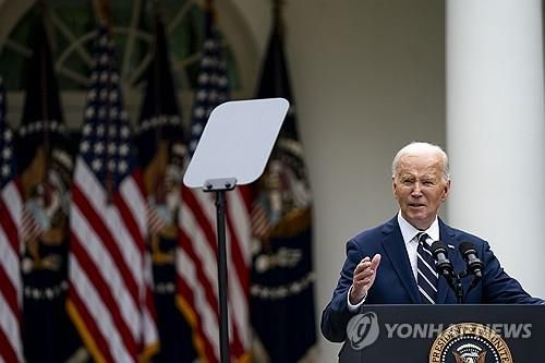 대중국 관세인상 설명하는 바이든 미국 대통령[UPI=연합뉴스]