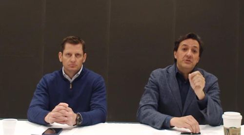 IBM 다리오 길 수석부회장(오른쪽)과 롭 토머스 수석부회장[화상간담회 화면 캡처. 재판매 및 DB 금지] photo@yna.co.kr