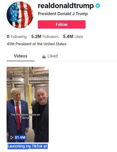 트럼프 틱톡 계정[틱톡 계정 캡처. 재판매 및 DB 금지]