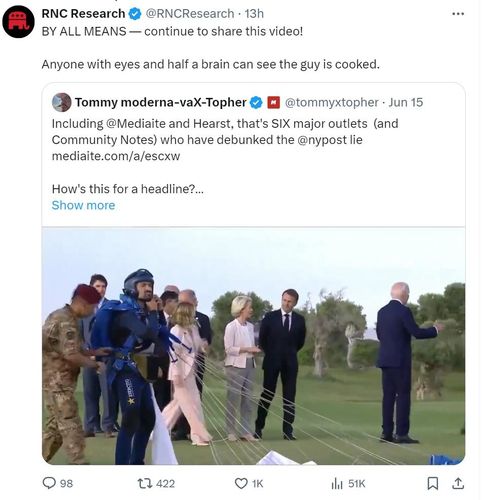 바이든 인지력 문제 제기하는 공화당[엑스 캡처. 재판매 및 DB 금지]