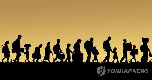 난민 행렬 (PG)[권도윤 제작] 일러스트
