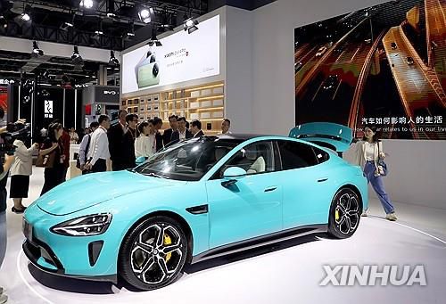 샤오미 전기차 SU7 모델[신화 연합뉴스 자료사진]