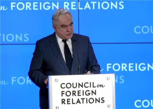 캠벨 미국 국무부 부장관(워싱턴=연합뉴스) 커트 캠벨 미국 국무부 부장관이 24일(현지시간) 워싱턴DC에서 열린 미국외교협회(CFR) 행사에서 발언하고 있다. 2024.6.24 [미국외교협회 홈페이지 캡처. 재판매 및 DB 금지]