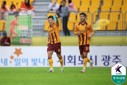 광주 데뷔골 넣은 신창무[한국프로축구연맹 제공. 재판매 및 DB 금지]