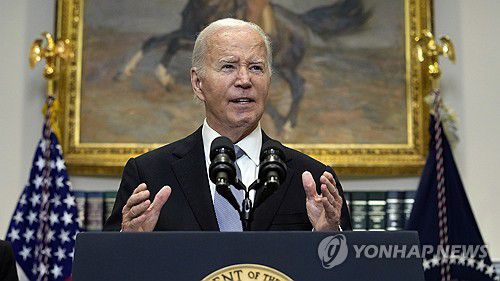 연설하는 조 바이든 미국 대통령[워싱턴 AP=연합뉴스. 재판매 및 DB 금지]