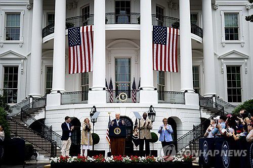 미국 백악관에서 연설하는 바이든 대통령[UPI 연합뉴스 자료사진. 재판매 및 DB 금지]