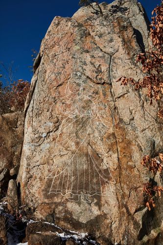 경주 남산 지암곡 제4사지 마애선각입상 선 도면[경주국립공원사무소 제공. 재판매 및 DB 금지]