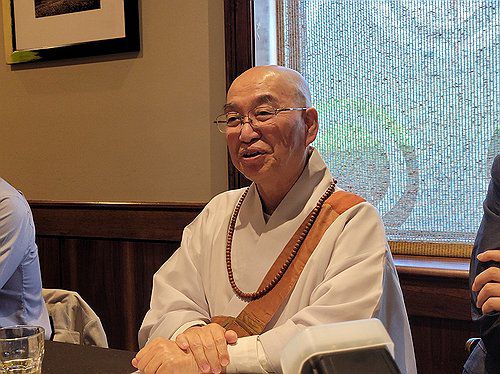 2023년 9월 워싱턴 특파원단과 간담회 하는 법륜스님[연합뉴스 사진]