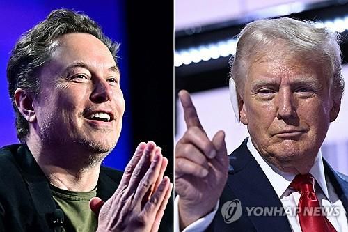 머스크(왼쪽)와 트럼프(오른쪽)[AFP 연합뉴스 자료사진. 재판매 및 DB 금지]