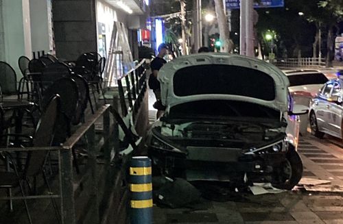 22일 제주시 연동 음주 교통사고 현장[독자 제공. 재판매 및 DB 금지]