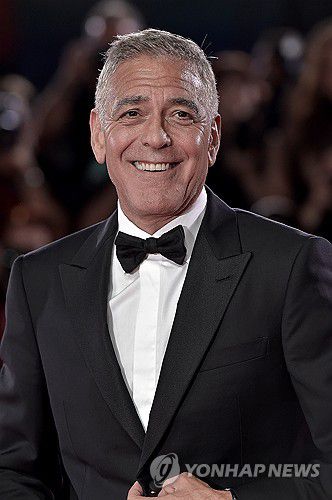 1일(현지시간) 이탈리아 베네치아영화제 참석한 배우 조지 클루니[UPI=연합뉴스. 재판매 및 DB 금지]