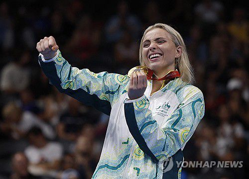 알렉사 리리의 유쾌한 금메달 세리머니[로이터=연합뉴스 자료사진]