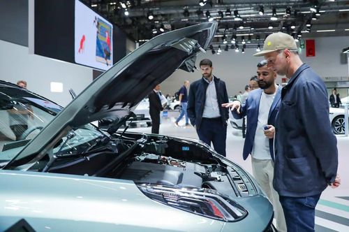 독일 프랑크푸르트 무역박람회의 중국 지리 자동차 부스[홍콩 SCMP 캡처. 재판매 및 DB 금지]