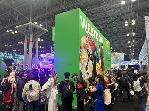 미국 뉴욕코믹콘에 설치된 네이버웹툰 부스[네이버웹툰 제공. 재판매 및 DB 금지]