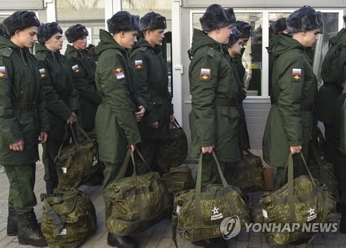 러시아 징집병들 [EPA 연합뉴스 자료사진. 재판매 및 DB 금지]