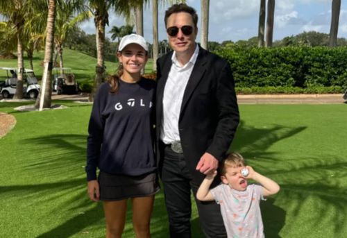 트럼프 손녀와 머스크 및 머스크 아들[트럼프 손녀 엑스(X·옛 트위터) 캡처. 재판매 및 DB 금지]