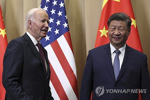 11월16일 페루에서 만난 바이든과 시진핑[AP 연합뉴스 자료사진.재판매 및 DB금지]