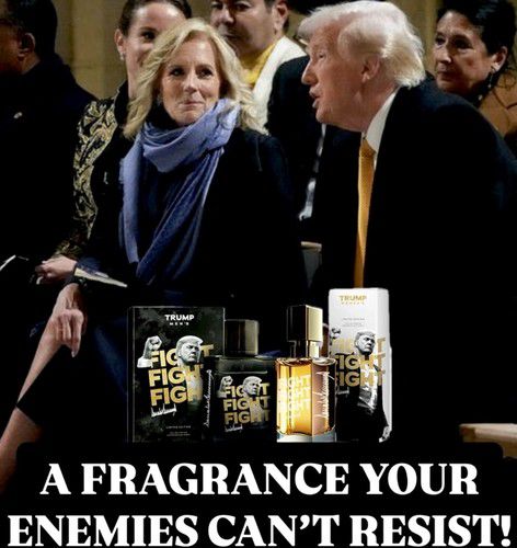 트럼프 당선인이 질 바이든 여사와의 사진을 이용해 소셜미디어에 올린 향수 광고 이미지. [트럼프 당선인 SNS 캡처. 재판매 및 DB 금지]