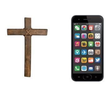 십자가와 스마트폰