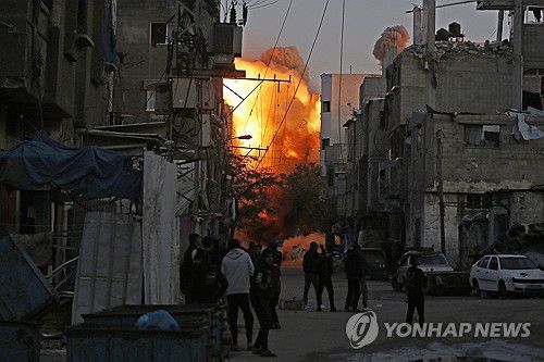 가자지구의 화염[AFP=연합뉴스 자료사진]