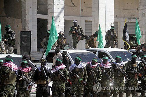 하마스 '질서 유지'[EPA 연합뉴스. 재판매 및 DB 금지]