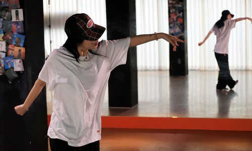 춤추는 송지현씨[차근호 기자 촬영]