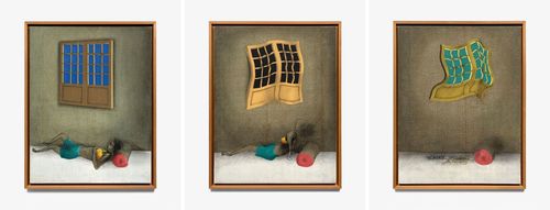 (왼쪽부터)신성희 '공심' 1,2,3, 1971, 벽지에 아크릴릭[갤러리현대 제공. 재판매 및 DB 금지]