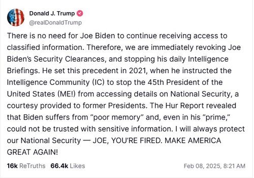 도널드 트럼프 대통령의 트루스소셜[트루스소셜 캡처.재판매 및 DB 금지]