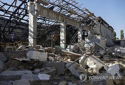 러시아 공격으로 파괴된 우크라이나 남부 오데사 공장[EPA 연합뉴스 자료사진. 재배포 및 DB 금지]