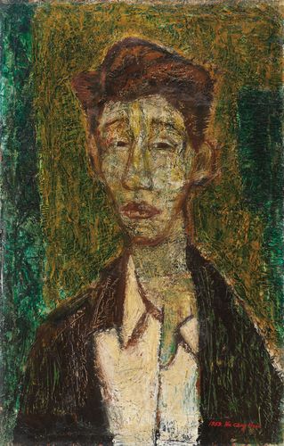 하종현, 자화상, 1959, 캔버스에 유채, 63 x 40 cm[작가 제공, 재판매 및 DB 금지]