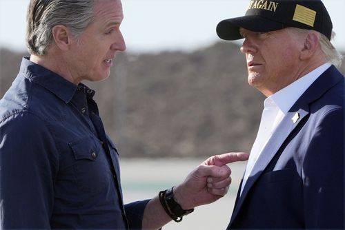 개빈 뉴섬 캘리포니아 주지사와 도널드 트럼프 대통령 [연합뉴스 자료사진]