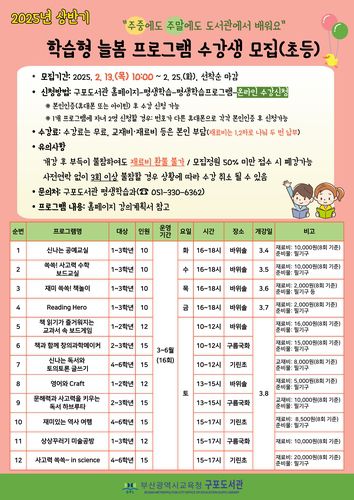 학습형 늘봄 프로그램[구포도서관 제공]