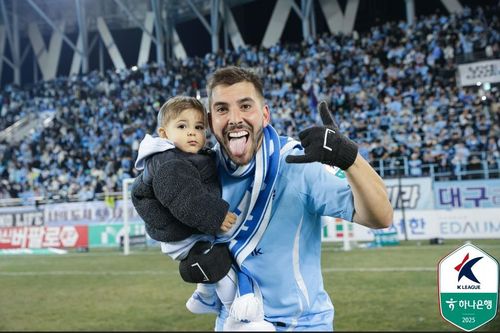 승리를 기뻐하는 대구FC 라마스[한국프로축구연맹 제공. 재판매 및 DB 금지]