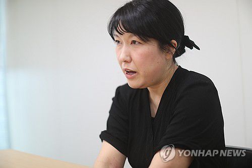 연합뉴스와 인터뷰 중인 김수빈 나부협 회장[진성철 기자 촬영]