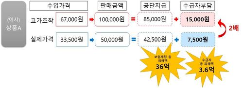 건강보험재정 및 수급자 피해발생 개요도[출처: 관세청 보도자료]