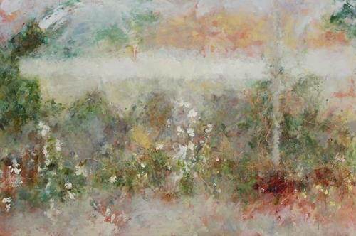 강명희, '접시꽃 蜀葵', 2023, 캔버스에 유채, 97x146㎝ [서울시립미술관 제공. 재판매 및 DB 금지]