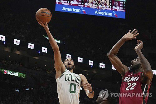 보스턴 셀틱스의 제이슨 테이텀(0번)[AP=연합뉴스]